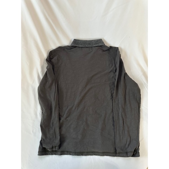 Carbon2Cobalt Long Sleeve Polo Shirt Gray Heathered Collar Mens Size L - Picture 2 of 5